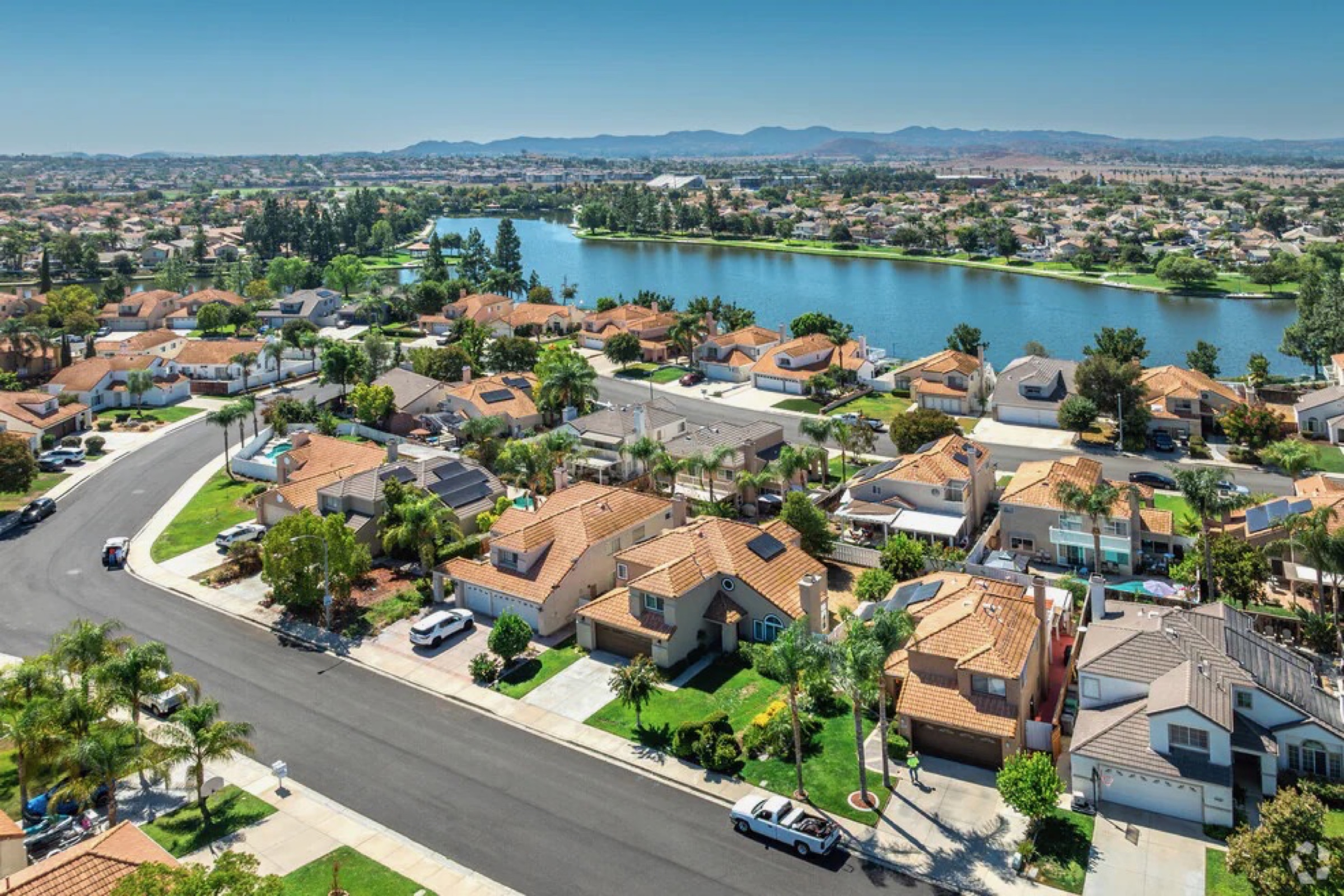 Aerial view of Menifee Lakes neighborhood